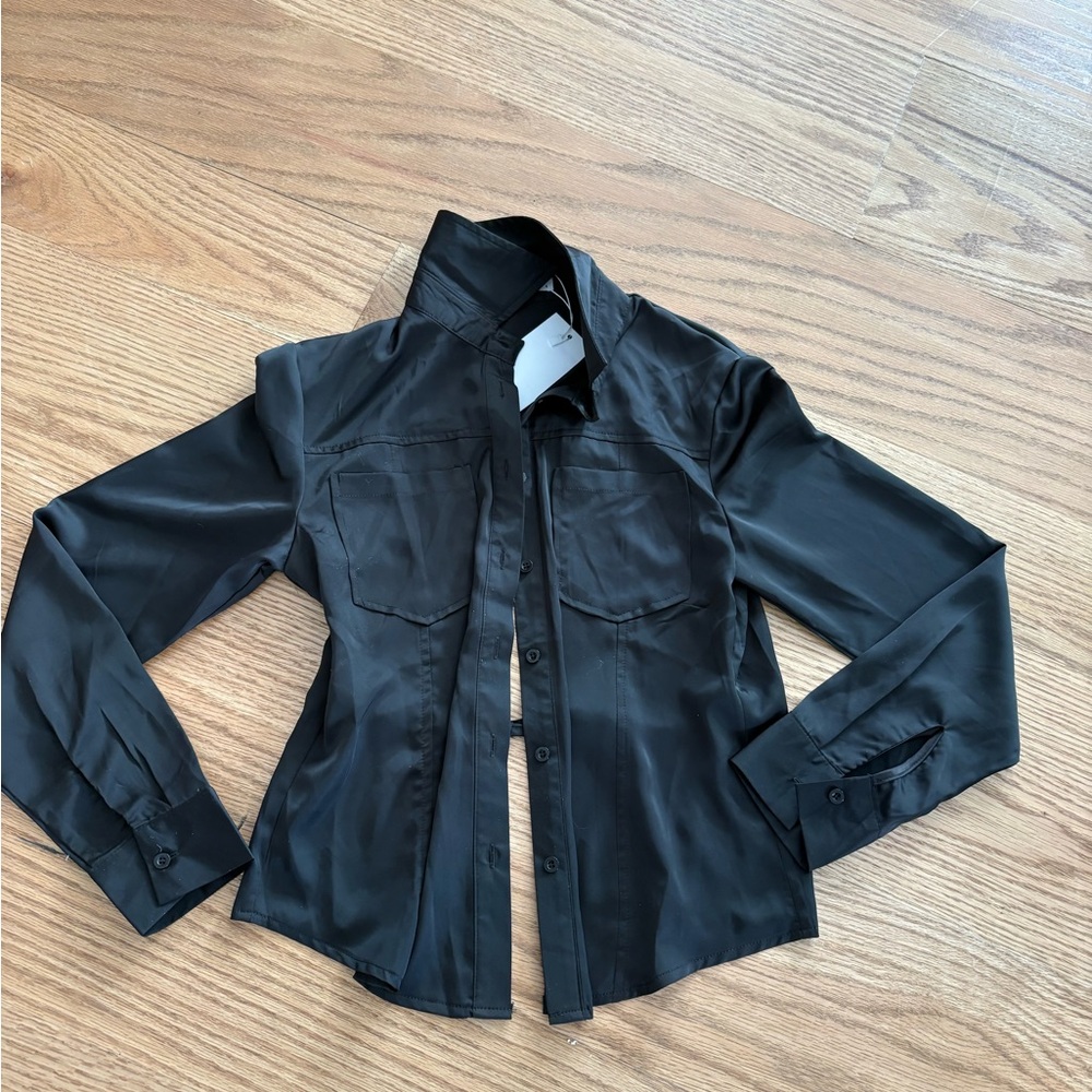 Rumored open back satin top